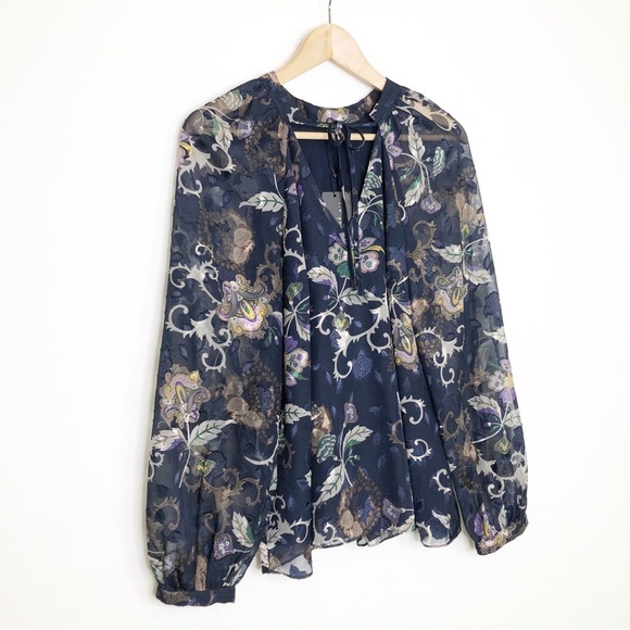 Current Air navy blue floral, print blouse - Picture 8 of 9